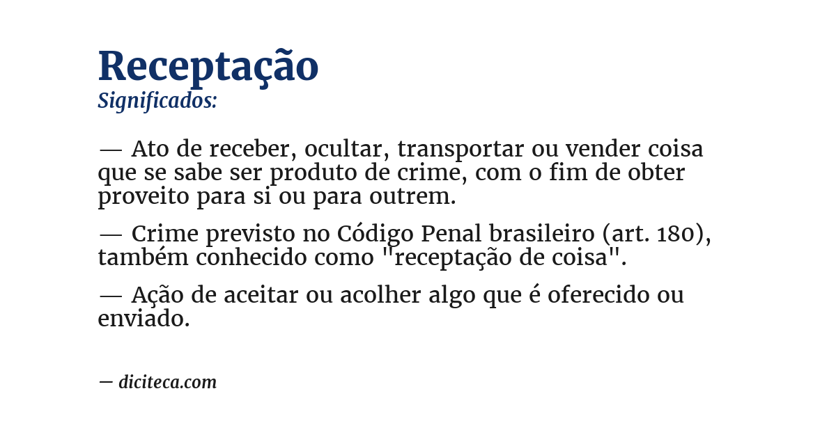 Significado de receptação