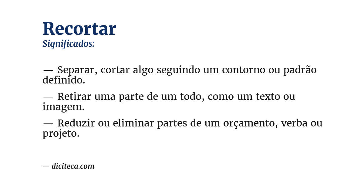 Significado de recortar
