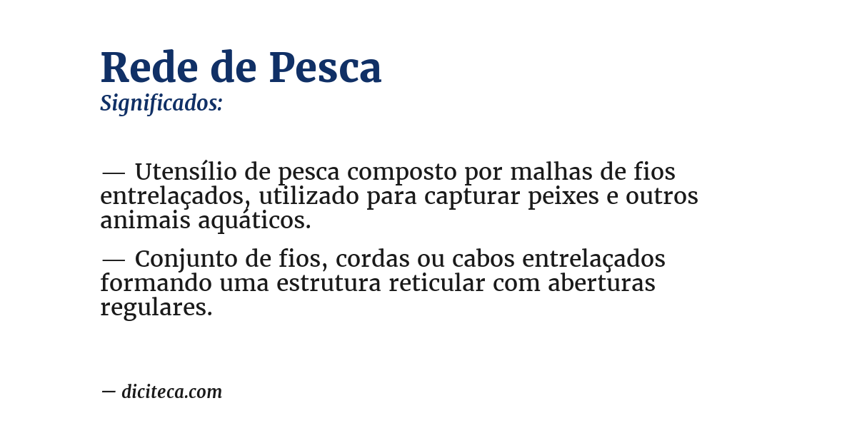 Significado de rede de pesca