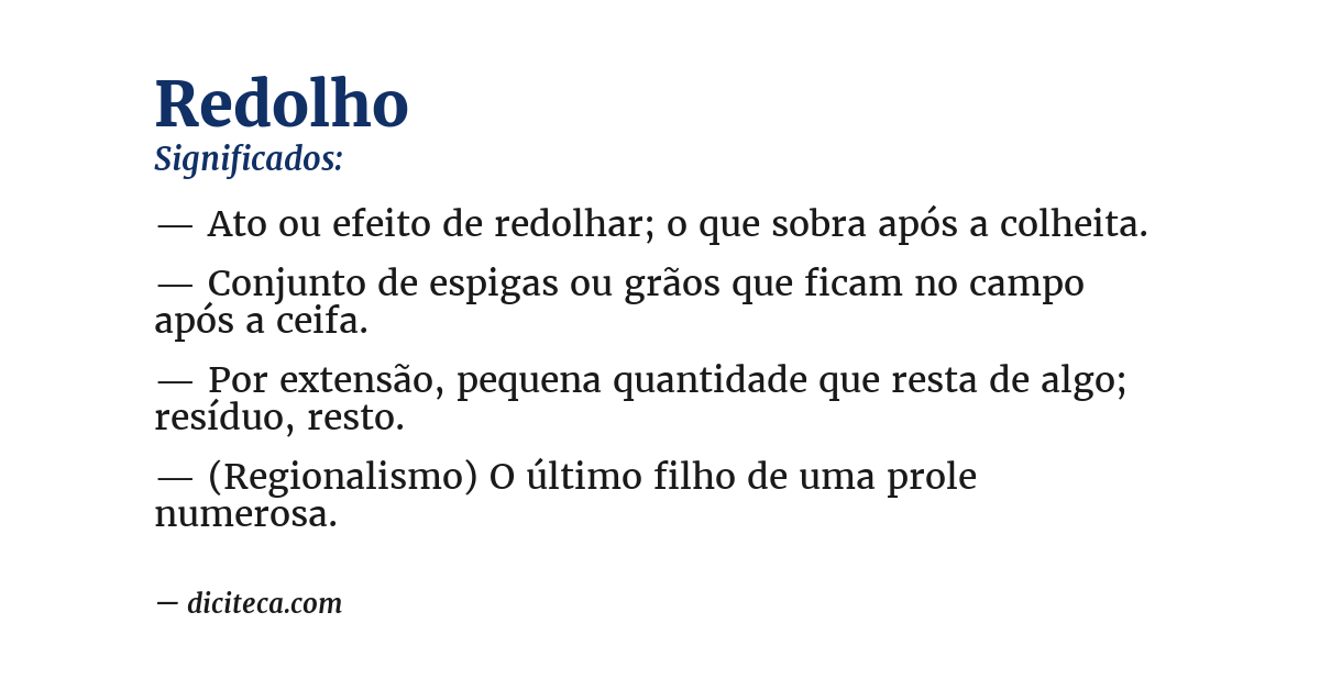 Significado de redolho