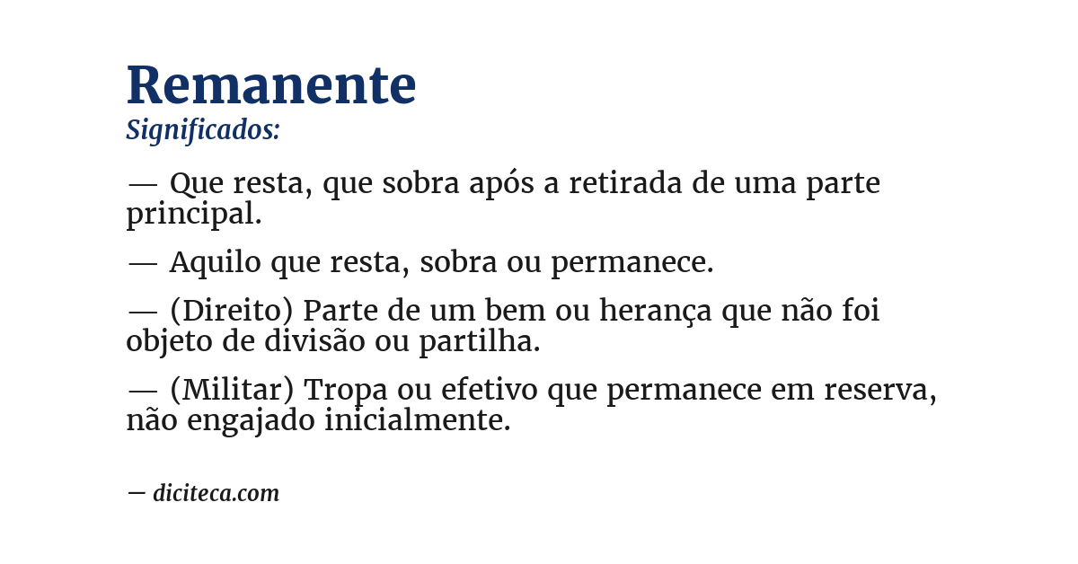 Significado de remanente