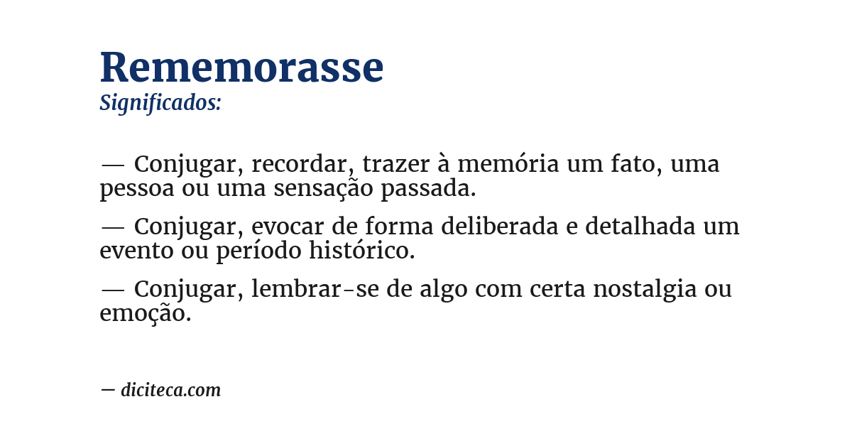 Significado de rememorasse