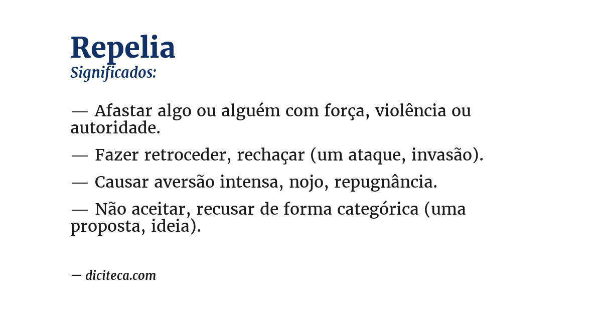 Significado de repelia
