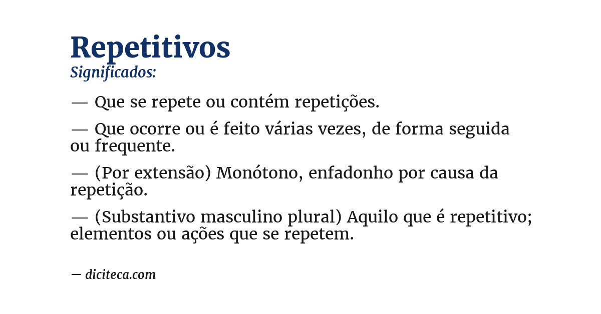 Significado de repetitivos
