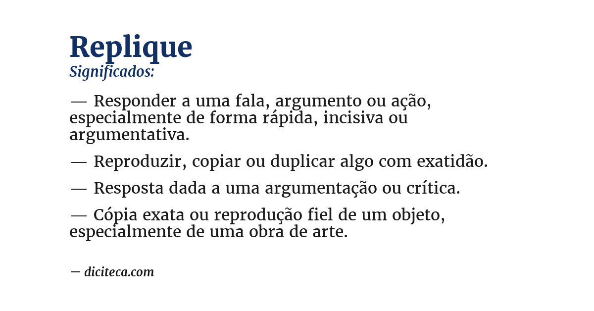 Significado de replique