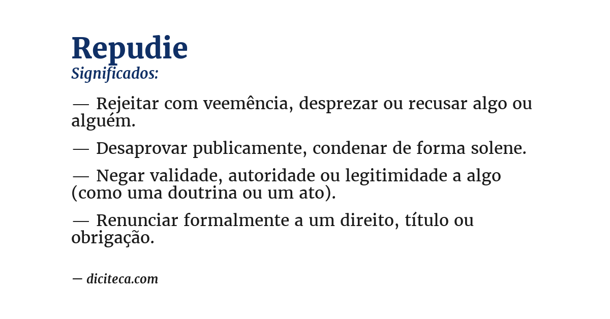 Significado de repudie