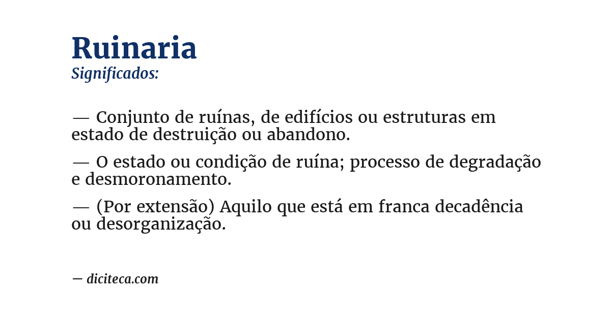 Significado de ruinaria