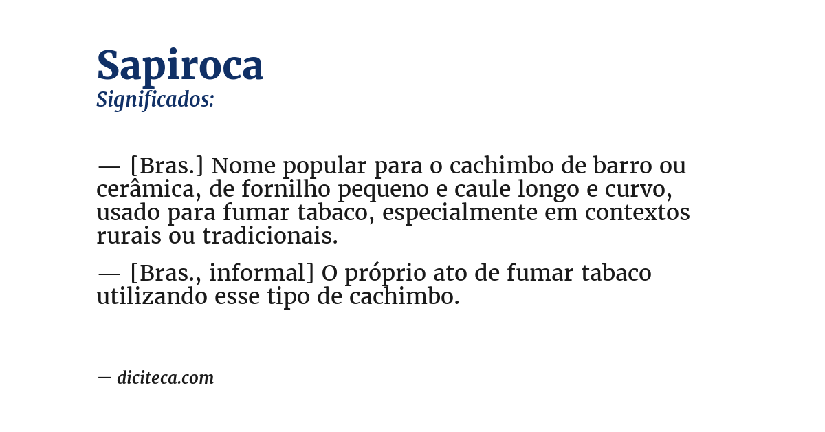 Significado de sapiroca