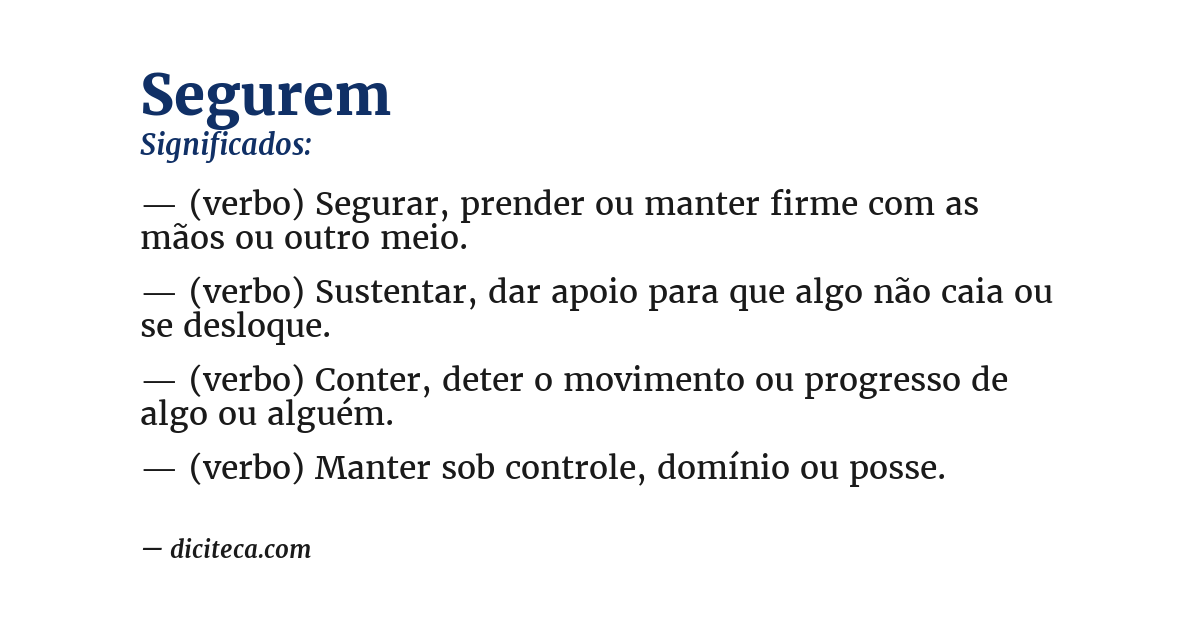 Significado de segurem