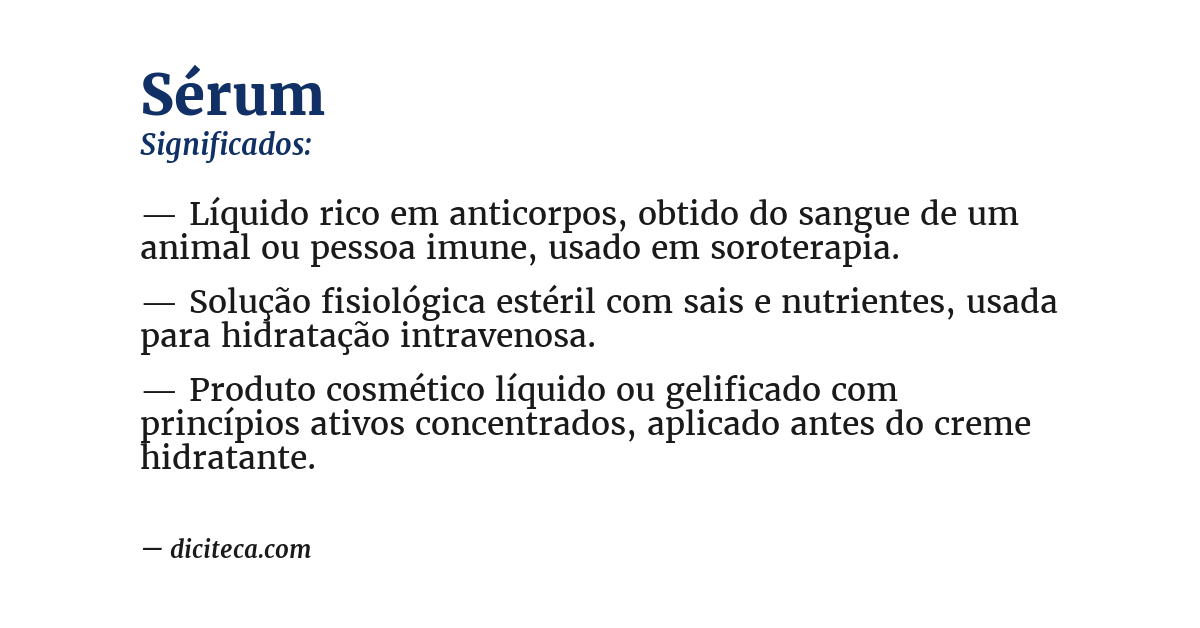 Significado de sérum