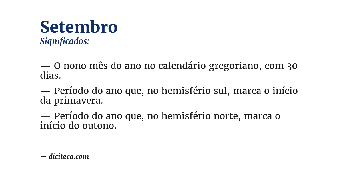 Significado de setembro