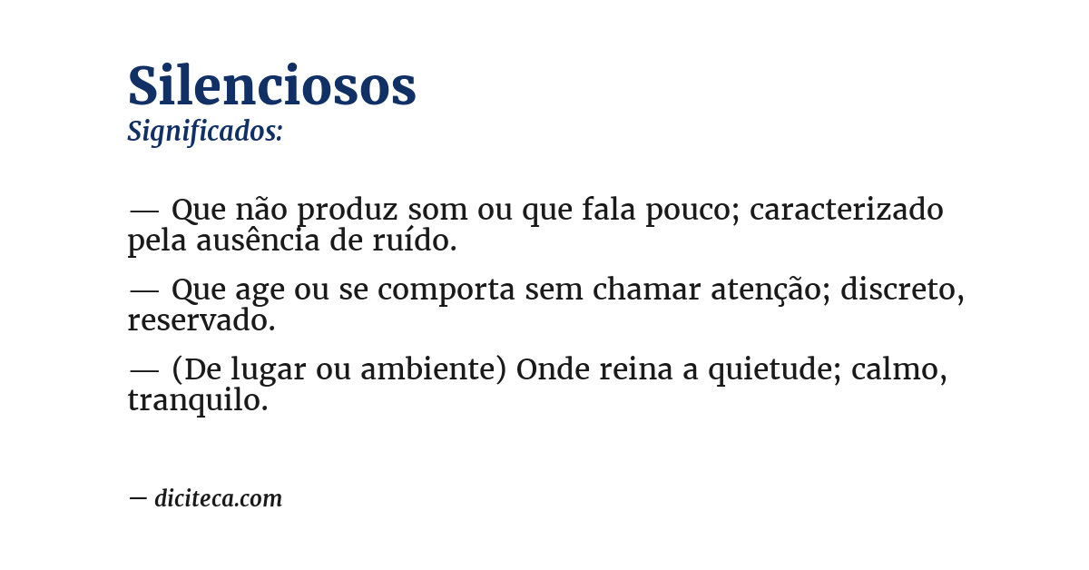 Significado de silenciosos