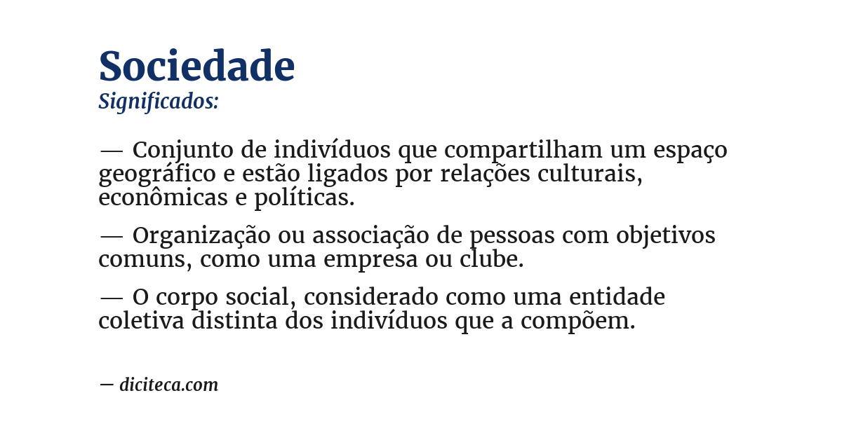Significado de sociedade