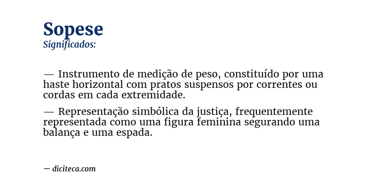 Significado de sopese