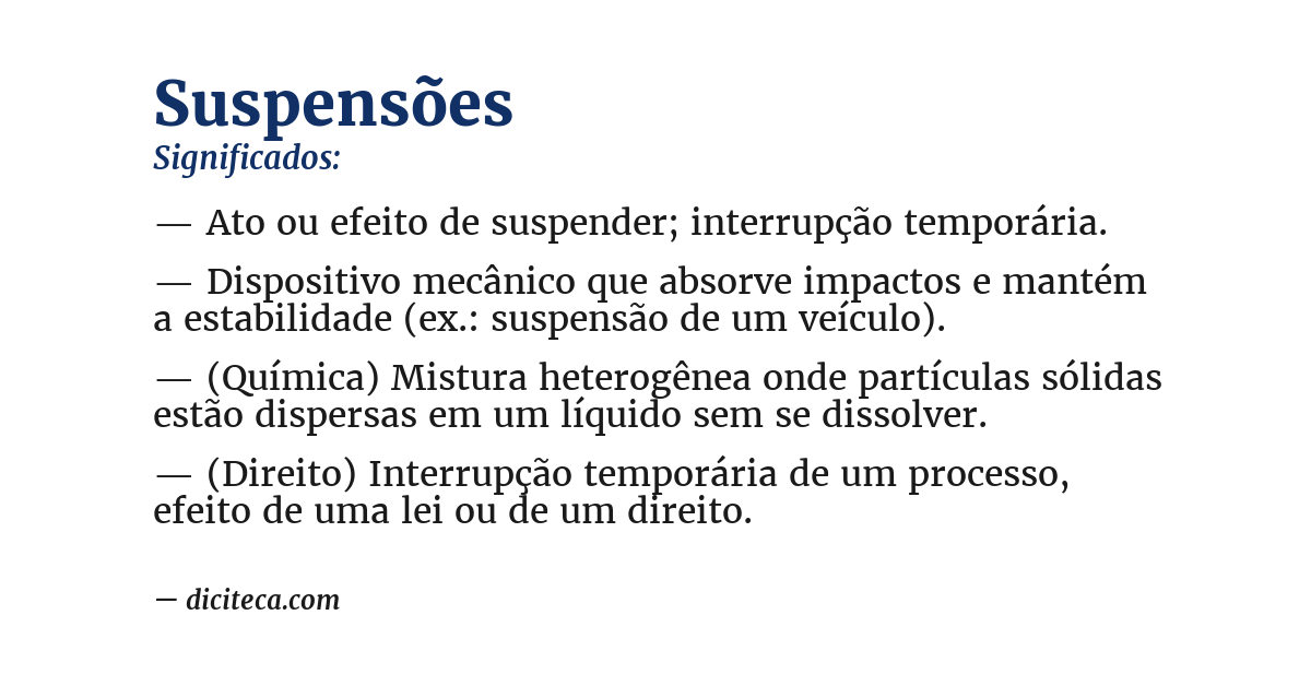 Significado de suspensões