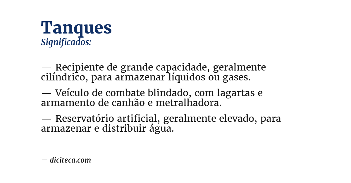 Significado de tanques