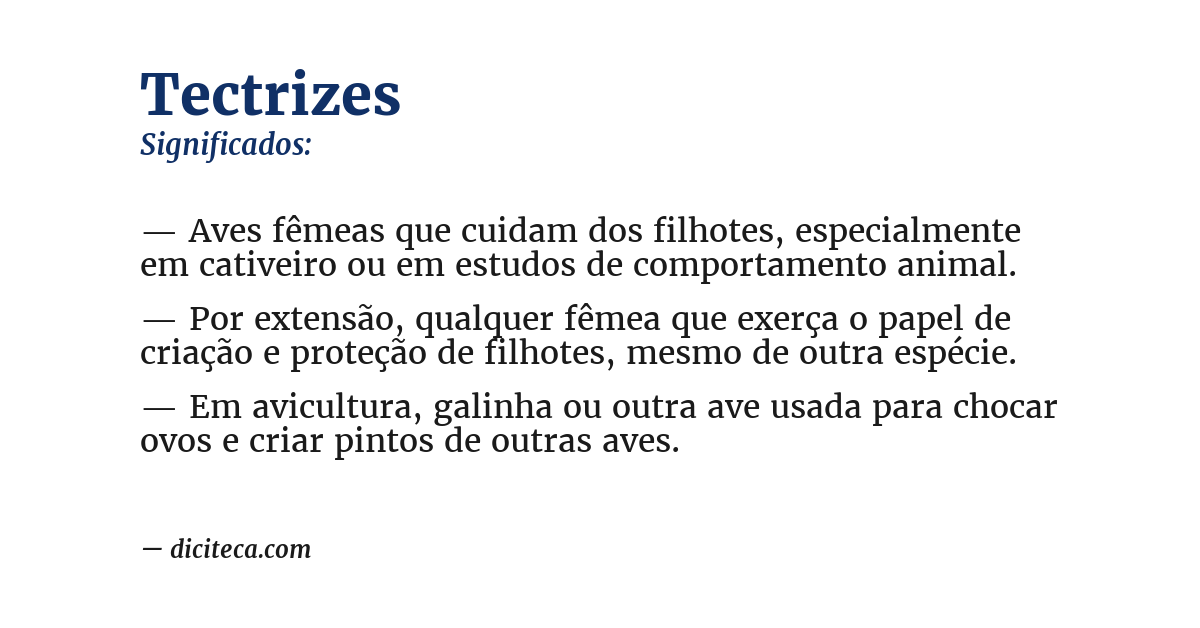 Significado de tectrizes