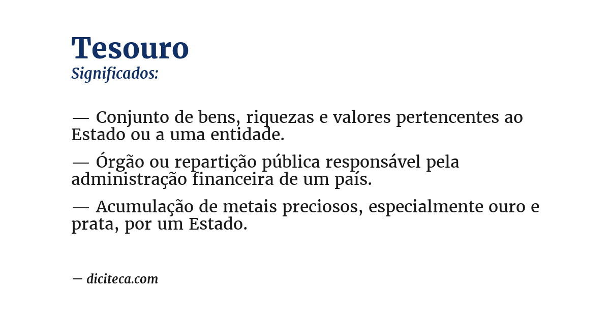 Significado de tesouro
