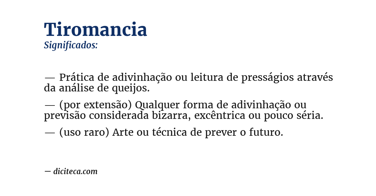 Significado de tiromancia