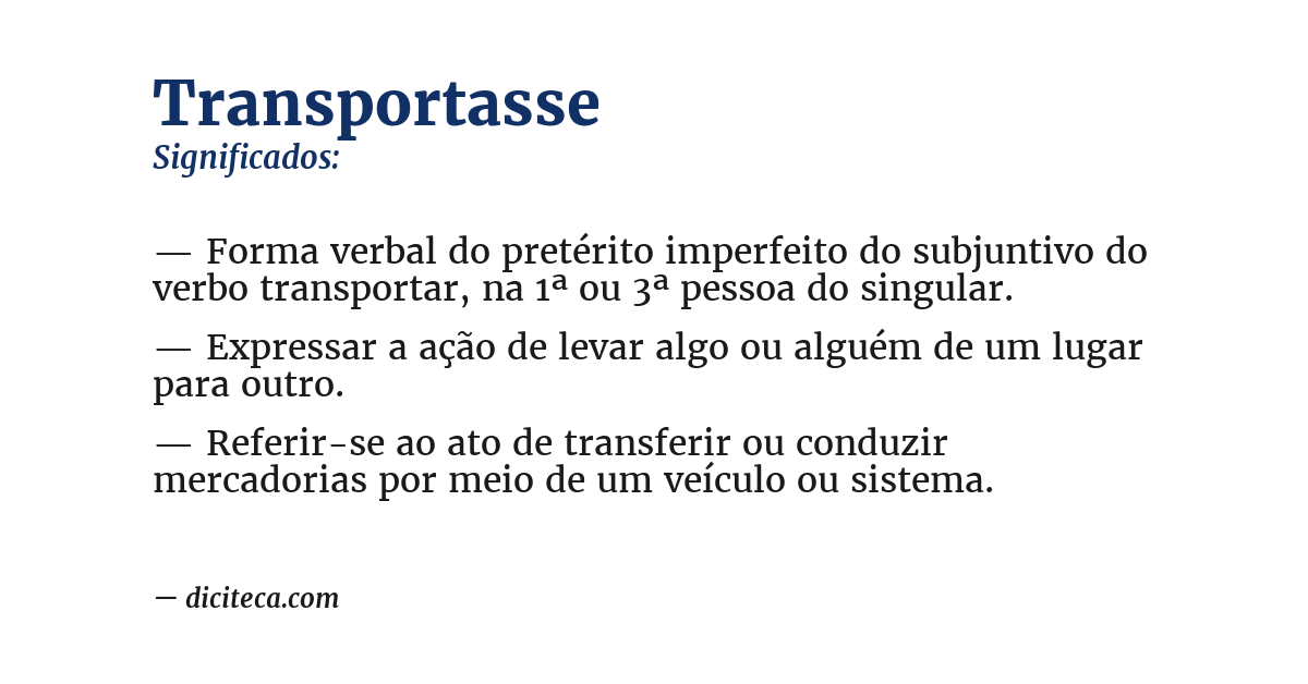 Significado de transportasse