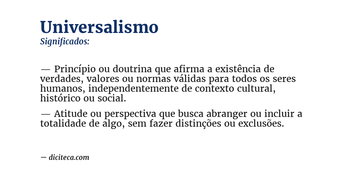 Significado de universalismo