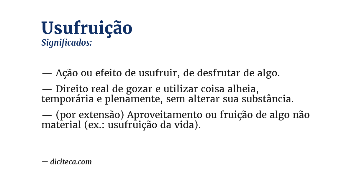 Significado de usufruição