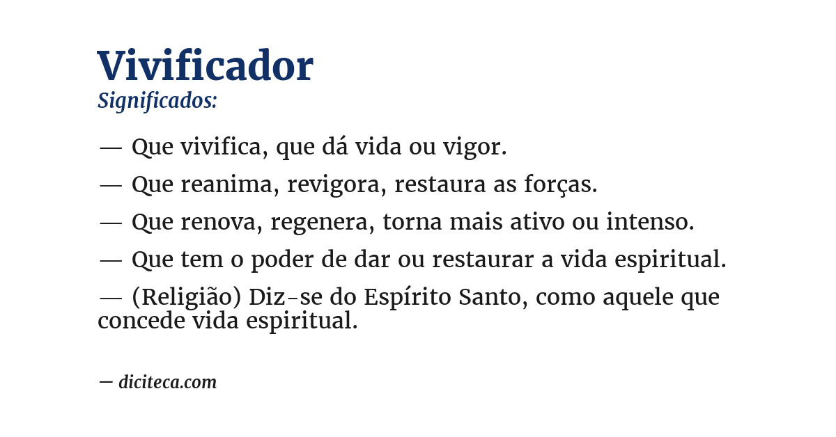 Significado de vivificador