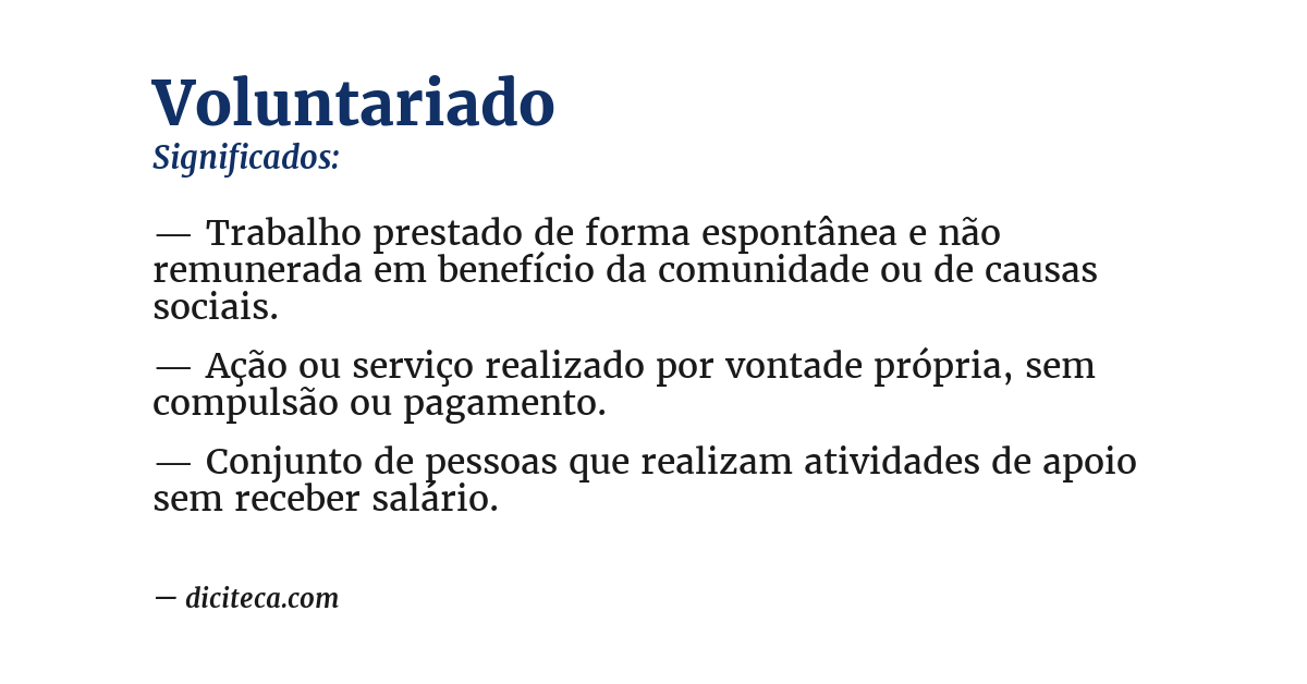 Significado de voluntariado
