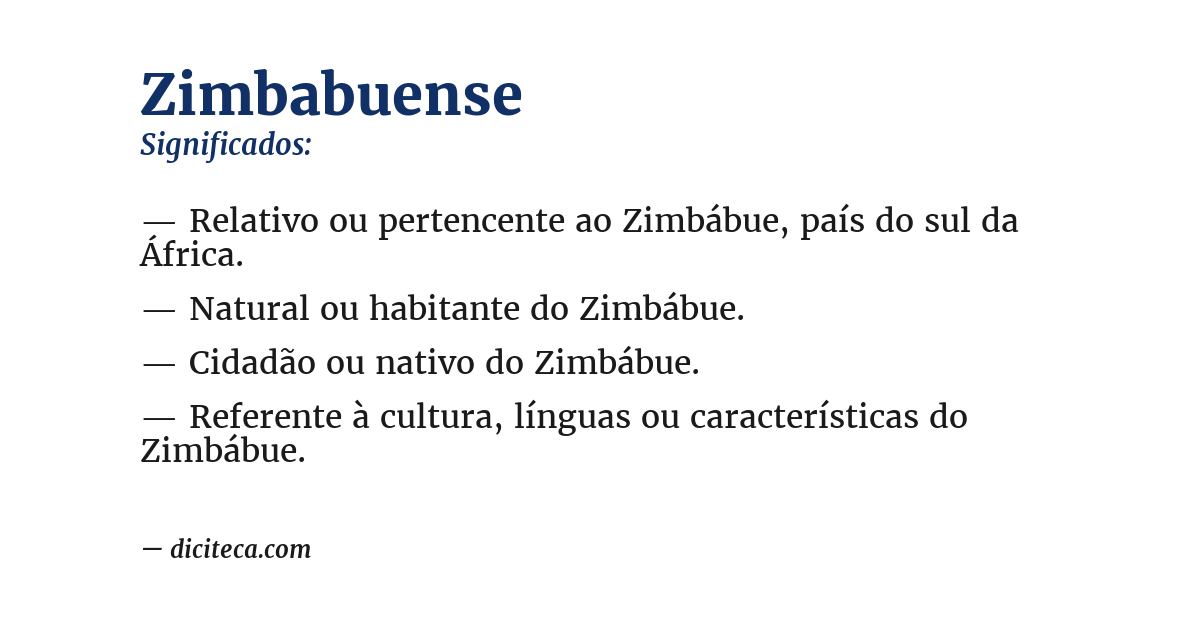 Significado de zimbabuense