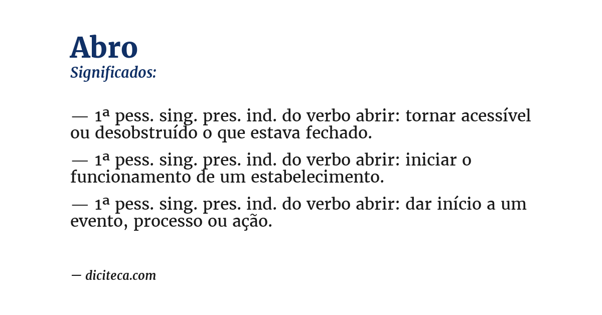 Significado de abro