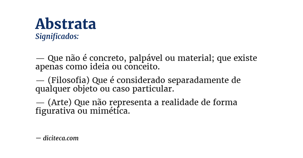 Significado de abstrata