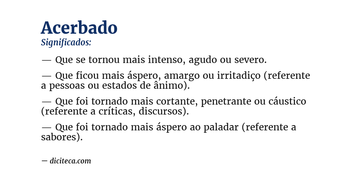 Significado de acerbado