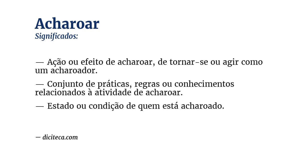 Significado de acharoar