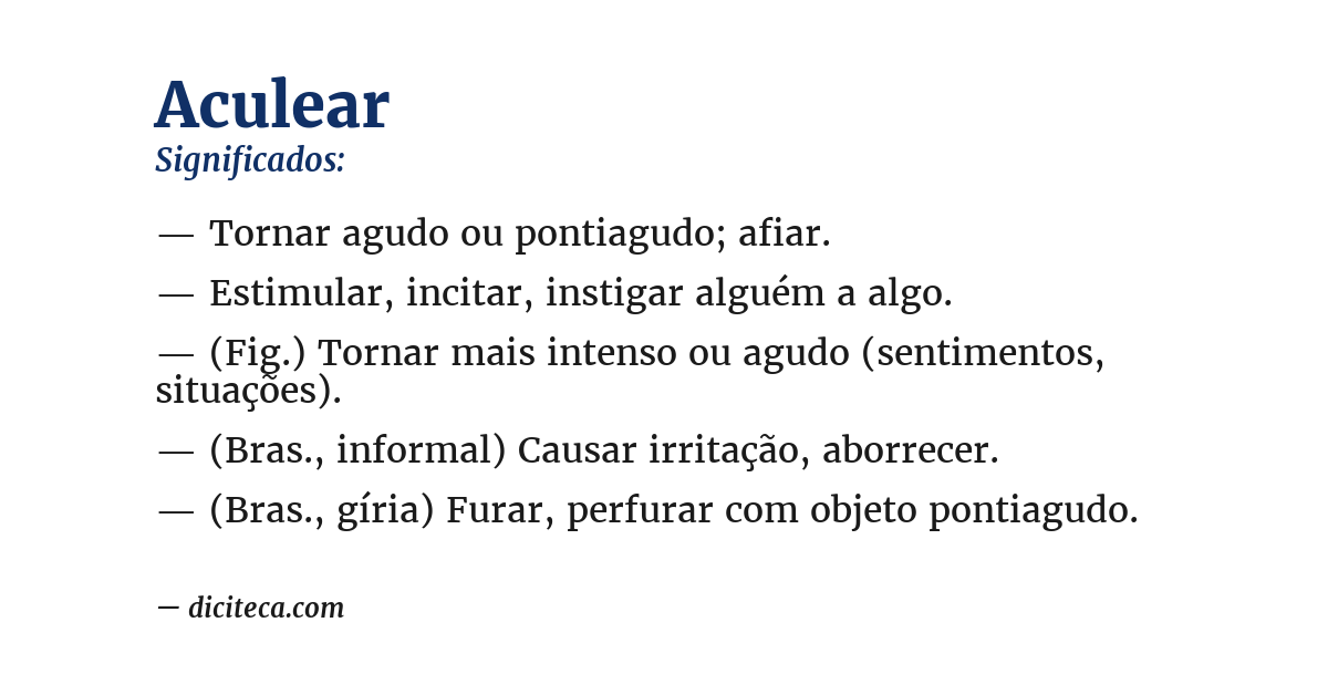 Significado de aculear