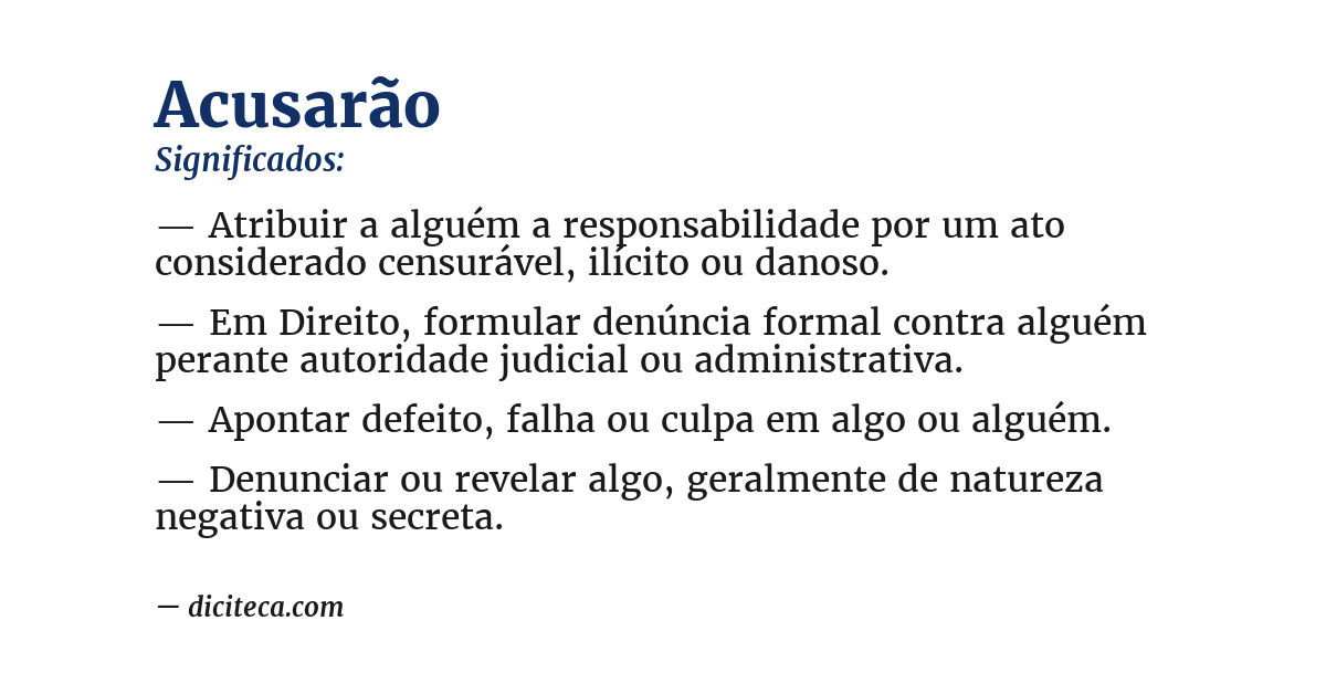 Significado de acusarão