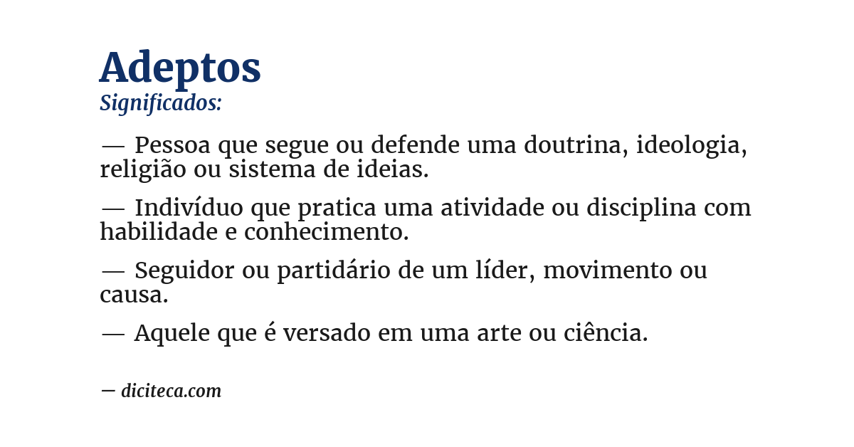 Significado de adeptos