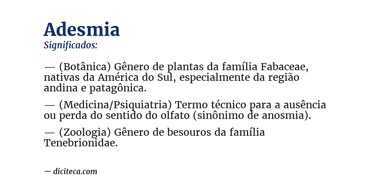 Significado de adesmia