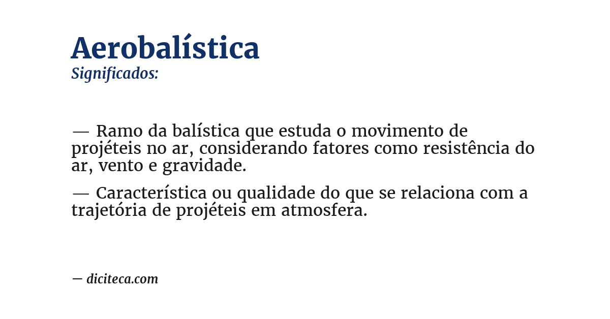Significado de aerobalística