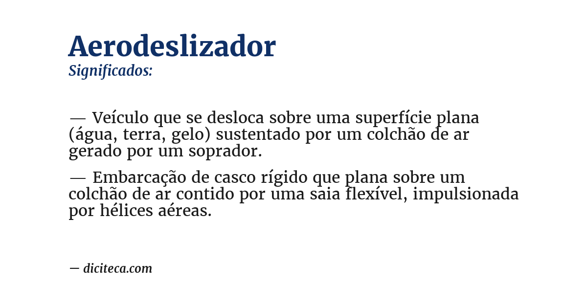 Significado de aerodeslizador