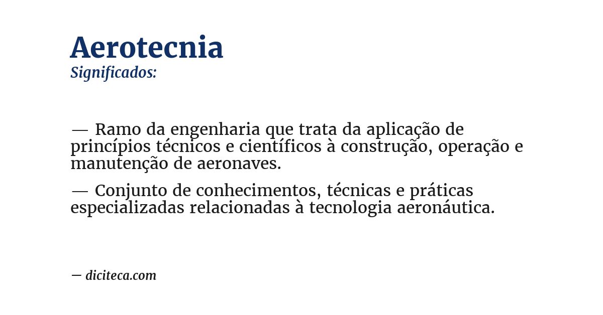 Significado de aerotecnia
