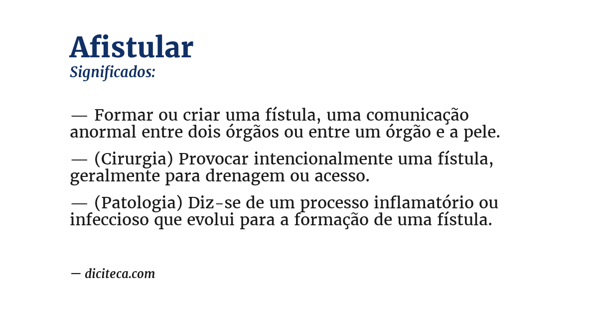 Significado de afistular