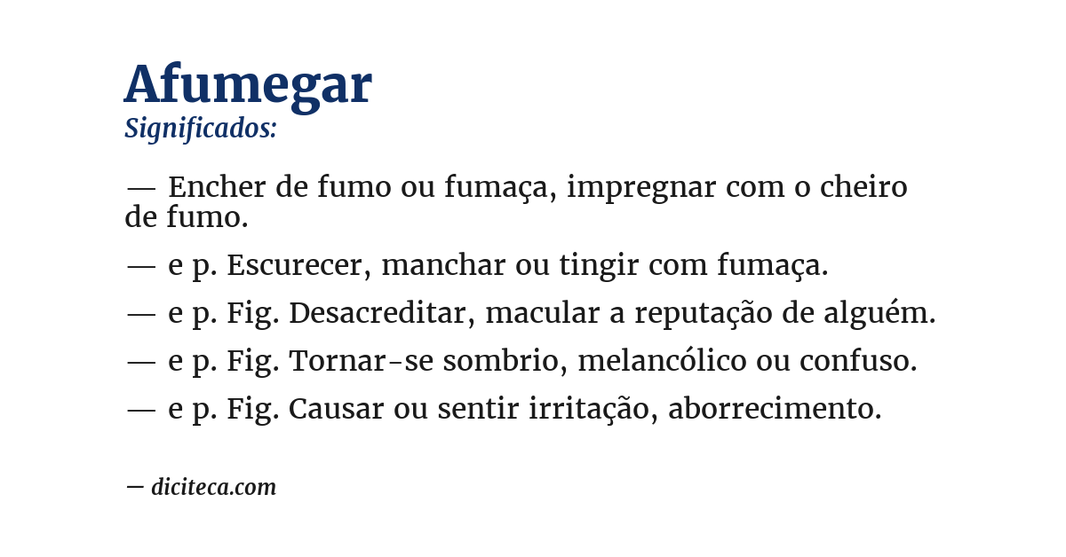 Significado de afumegar