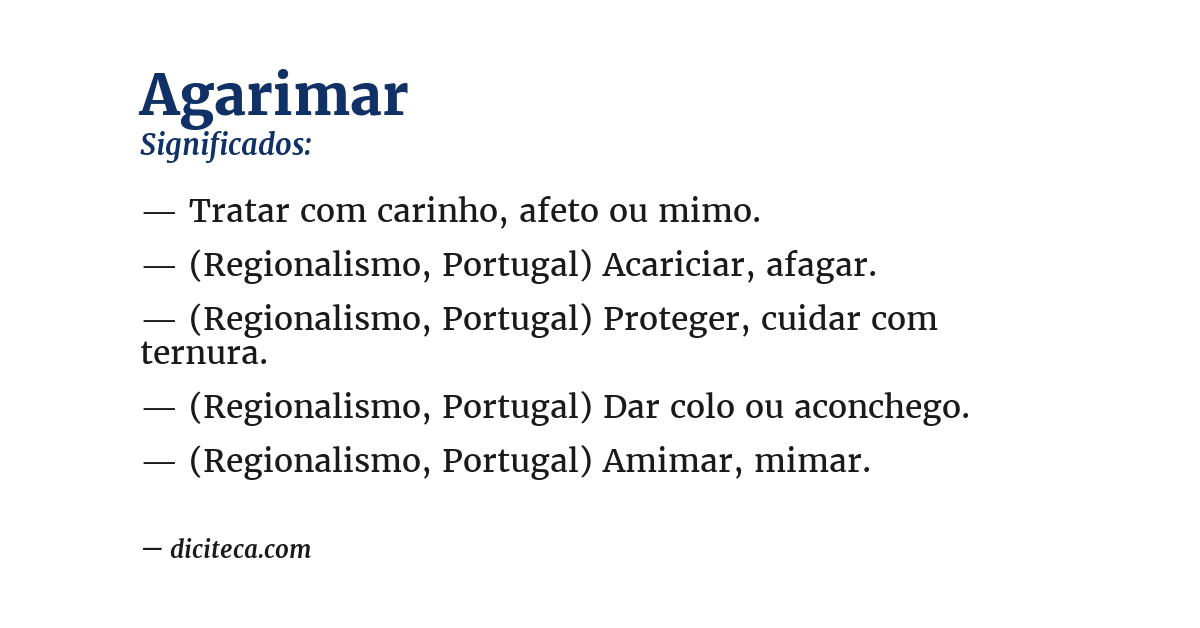 Significado de agarimar