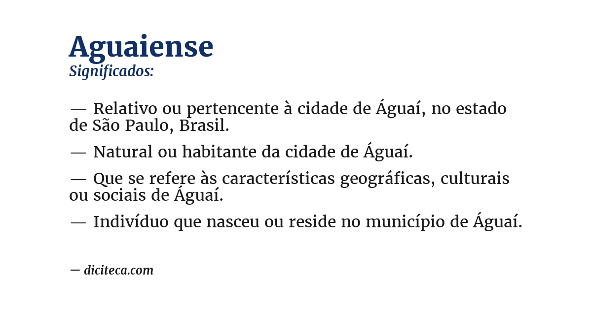 Significado de aguaiense
