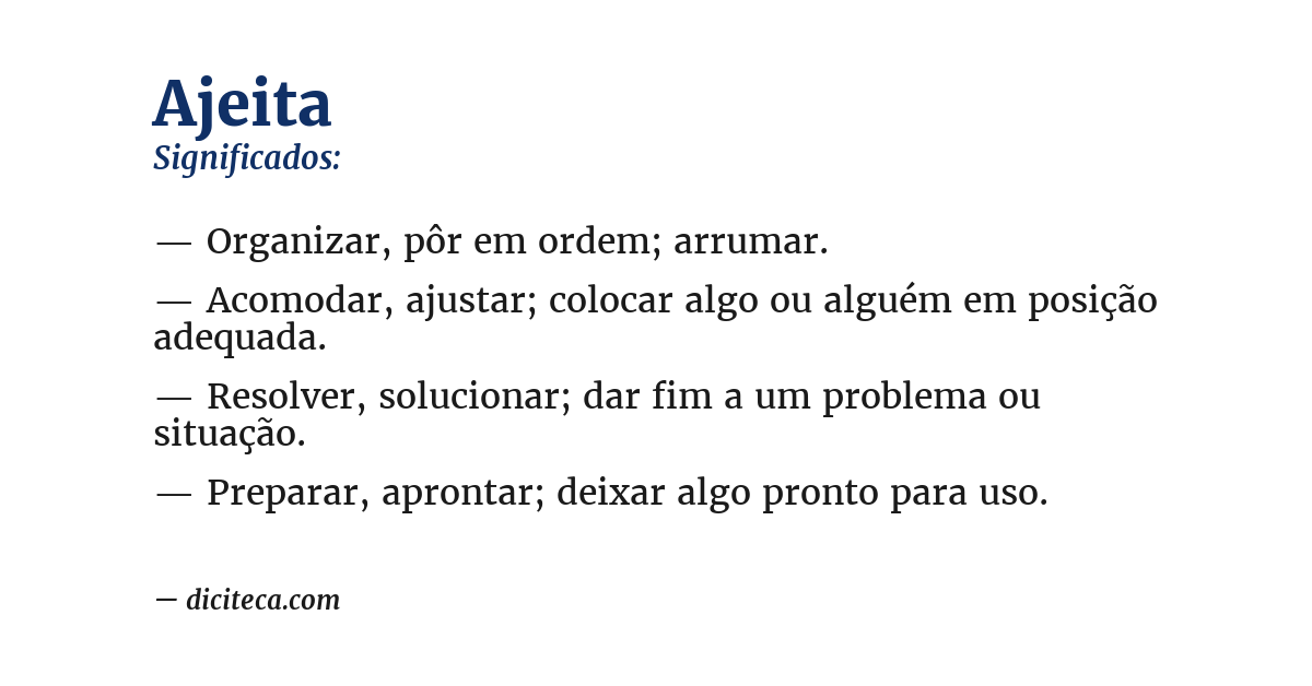 Significado de ajeita
