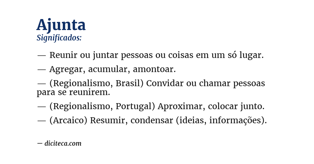 Significado de ajunta