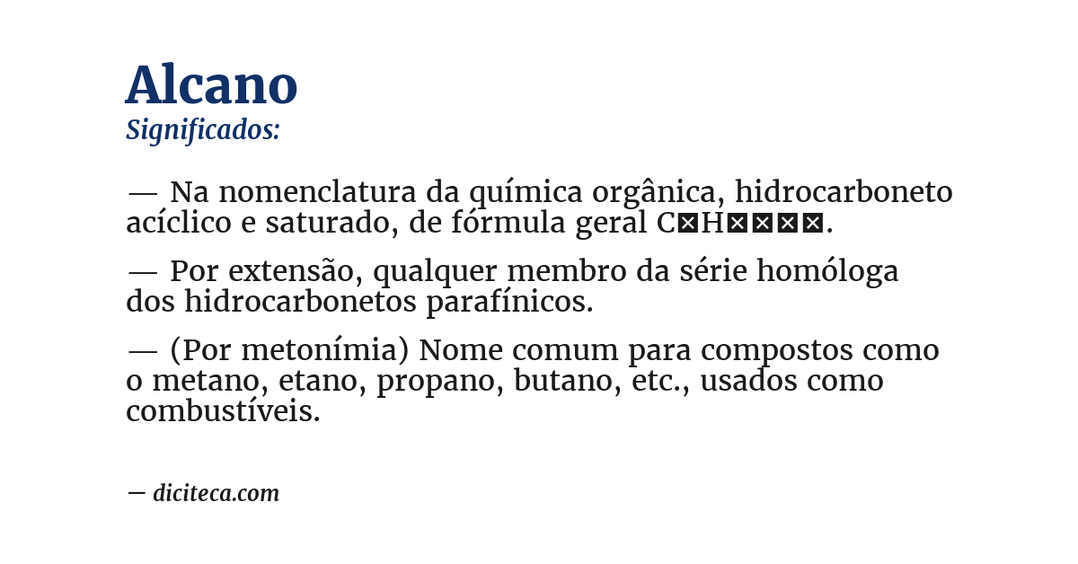 Significado de alcano