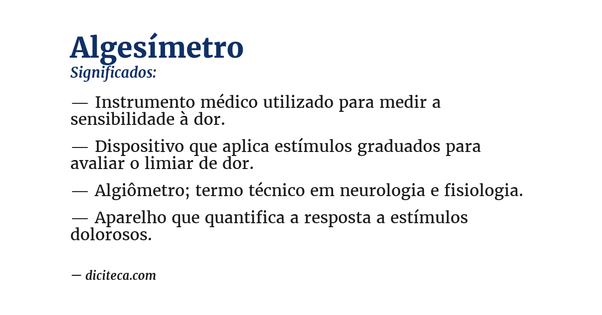 Significado de algesímetro