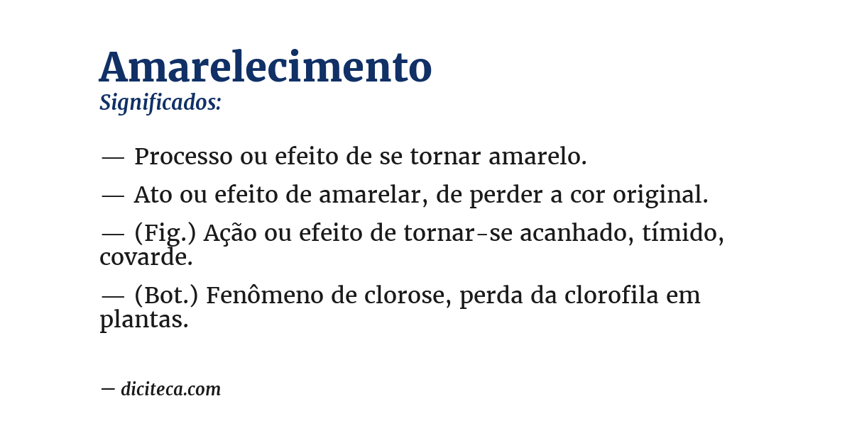 Significado de amarelecimento