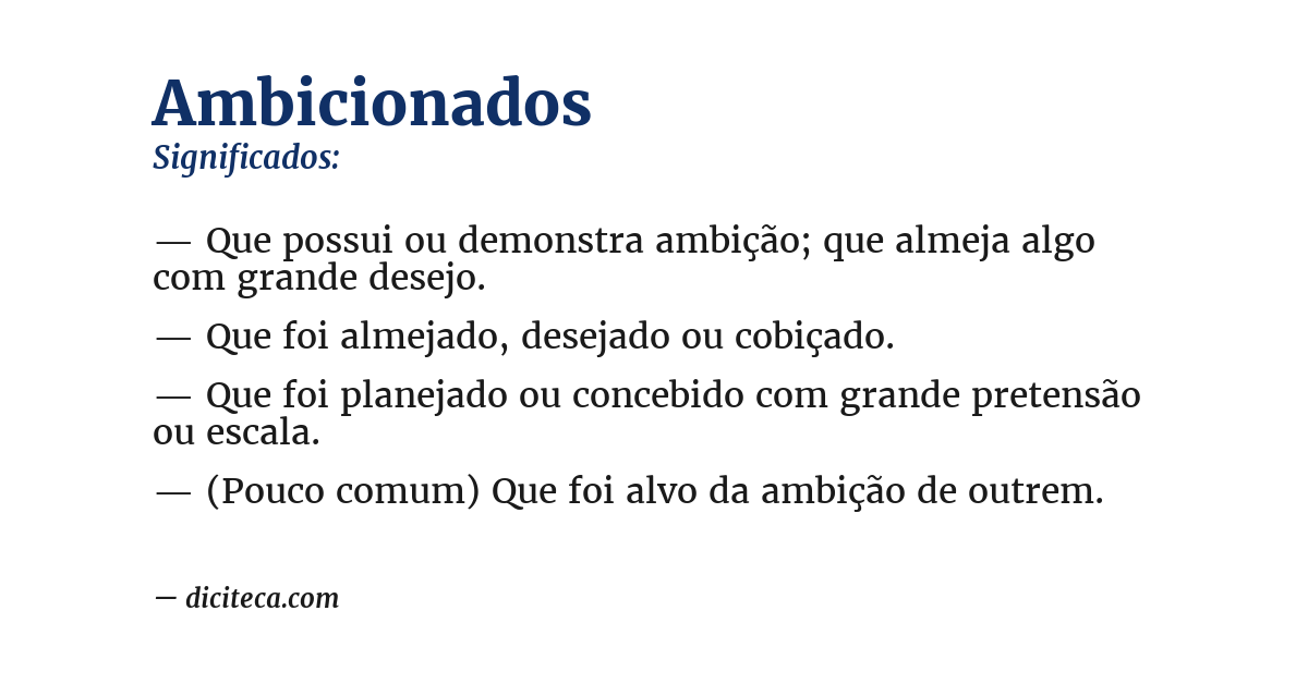Significado de ambicionados